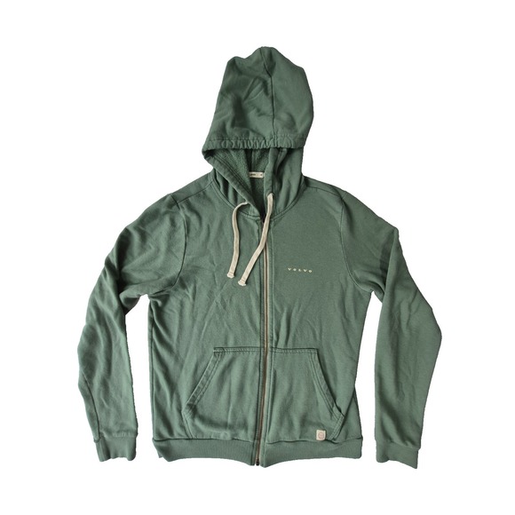 Marine Layer Volvo Full Zip Hoodie USA Made Super Soft Fleece Green Mens M